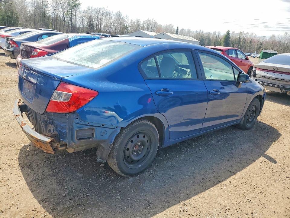 2012 Honda VIN 2HGFB2F41CH029664 COPART salvage auction — REAR END, On - Permit Salvage, sold $950 on 2026-07-02 (photo 3)