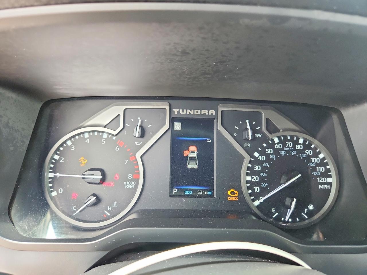 2026 Toyota Tundra VIN 5TFKB5AB4TX052680 COPART salvage auction — Front End, TX - SALVAGE VEHICLE TITLE, sold $13,800 on 2026-05-12 (photo 9)