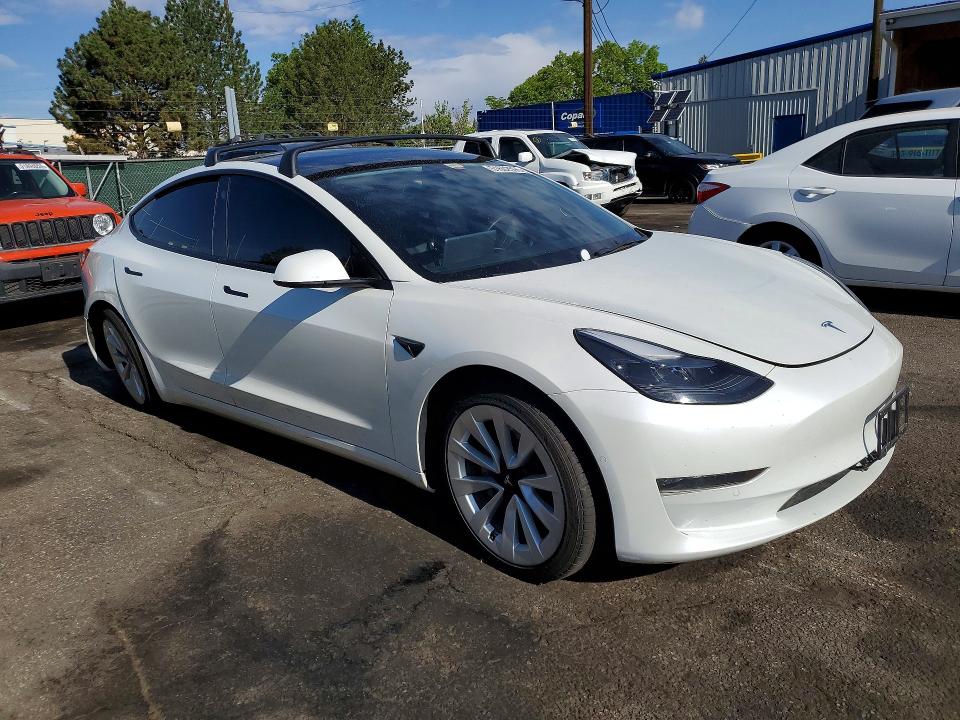 2022 Tesla Model 3 VIN 5YJ3E1EB6NF321449 COPART salvage auction — REAR END, Co - Public - Salvage Title, sold $8,000 on 2026-07-09 (photo 4)