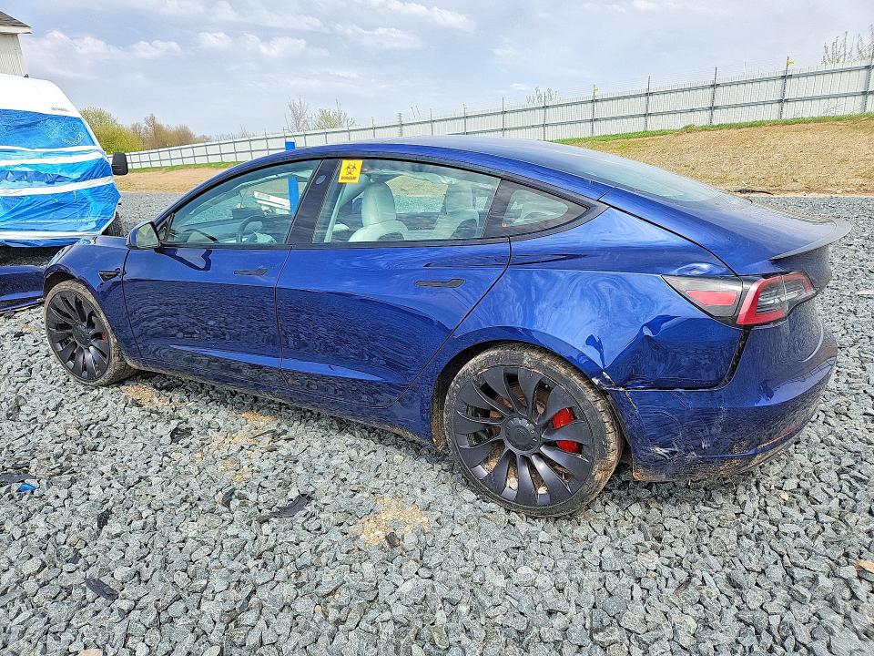 2021 Tesla VIN 5YJ3E1EC8MF849551 COPART salvage auction — FRONT END, Mi - Certificate Of Title, sold $4,600 on 2026-07-31 (photo 2)