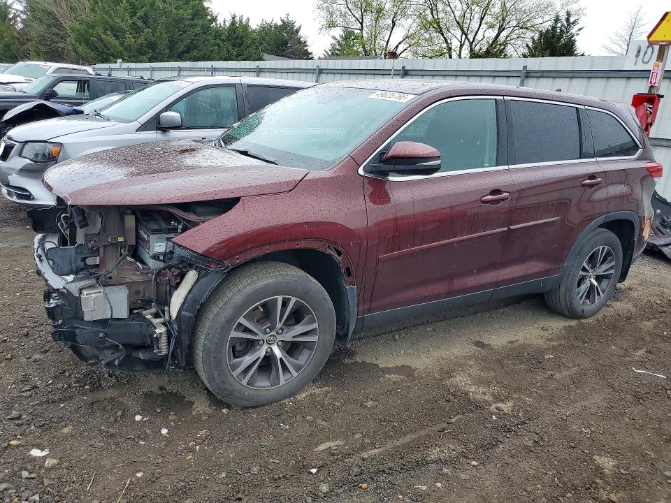 2019 Toyota Highlander VIN 5TDBZRFH1KS736090 COPART salvage auction — FRONT END, Md - Cert Of Salvage > 75% Damage, sold $4,800 on 2026-07-27 (photo 1)