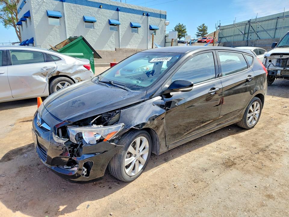 2012 Hyundai Accent VIN KMHCU5AEXDU061424 COPART salvage auction — FRONT END, Nm - Cert Of Title-Salvage, sold $725 on 2026-07-13 (photo 1)