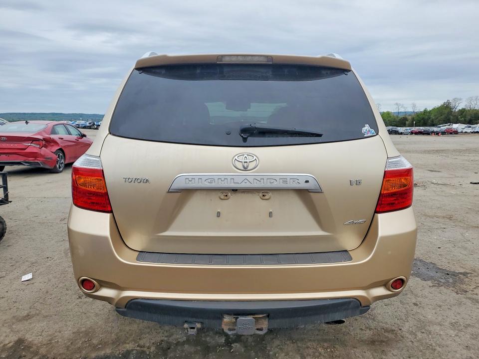 2008 Toyota Highlander VIN JTEES42A082044931 COPART salvage auction — FRONT END, PA - CERTIFICATE OF SALVAGE, sold $2,950 on 2026-07-17 (photo 6)