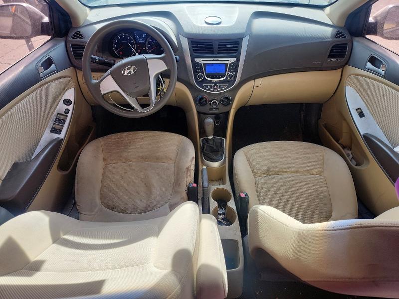 2012 Hyundai Accent VIN KMHCT4AE6CU250437 COPART salvage auction — FRONT END, Tx - Salvage Vehicle Title, sold $625 on 2026-07-10 (photo 8)