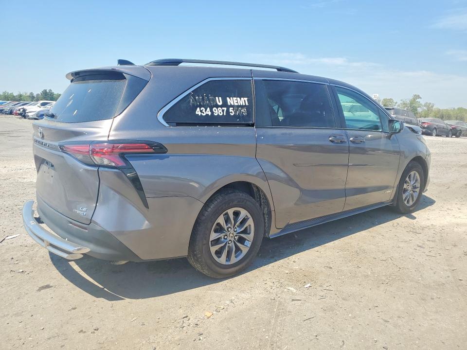 2021 Toyota Sienna VIN 5TDBSKFC6MS019865 COPART salvage auction — FRONT END, Salvage Title, sold $275 on 2026-07-29 (photo 3)