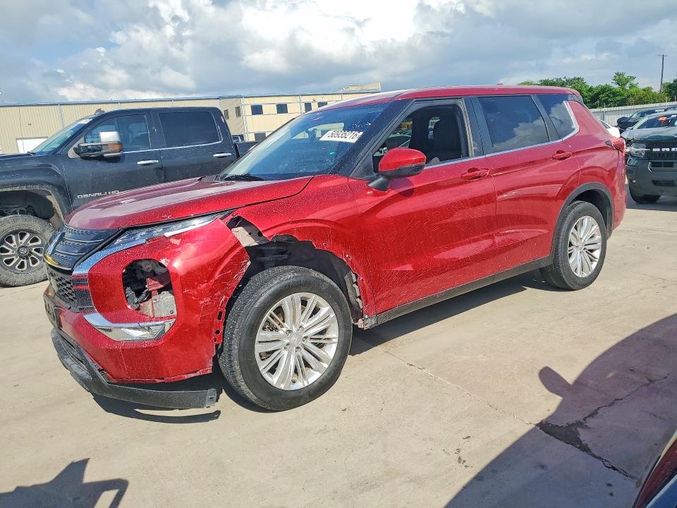 2022 Mitsubishi Outlander VIN JA4J3TA88NZ032581 COPART salvage auction — FRONT END, Tx - Certificate Of Title (P), sold $7,400 on 2026-07-28 (photo 1)