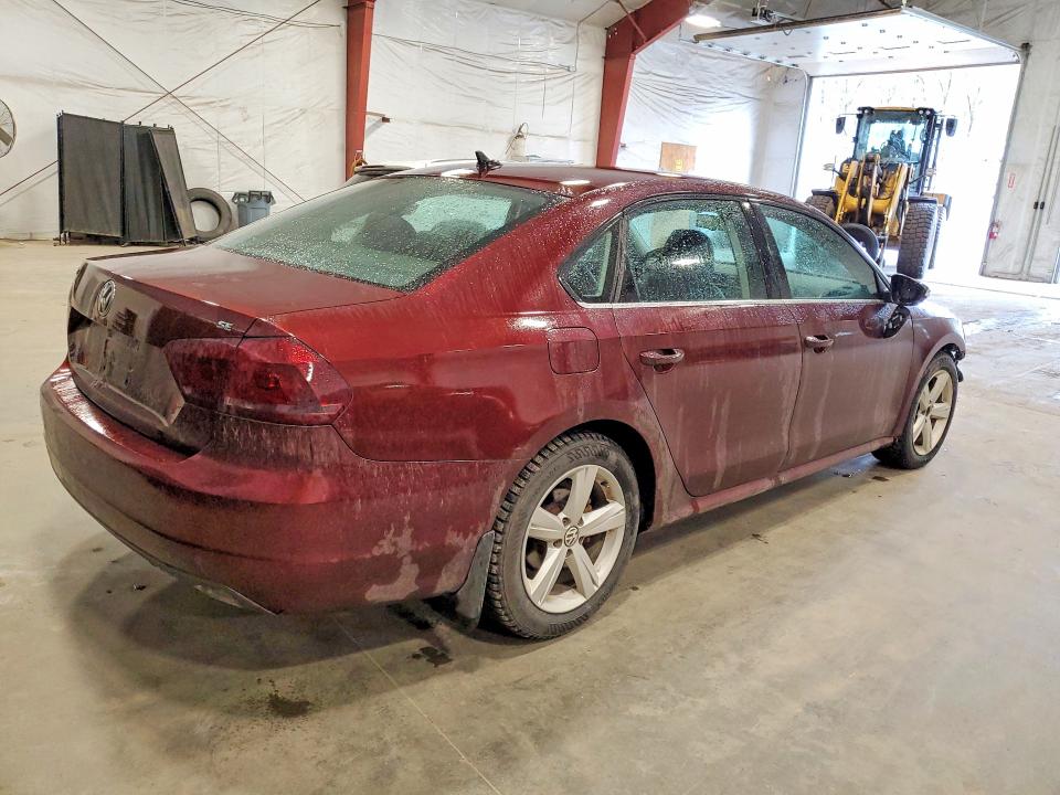 2012 Volkswagen Passat VIN 1VWBP7A34CC020192 COPART salvage auction — FRONT END, Wv - Salvage Certificate, sold $400 on 2026-08-19 (photo 3)