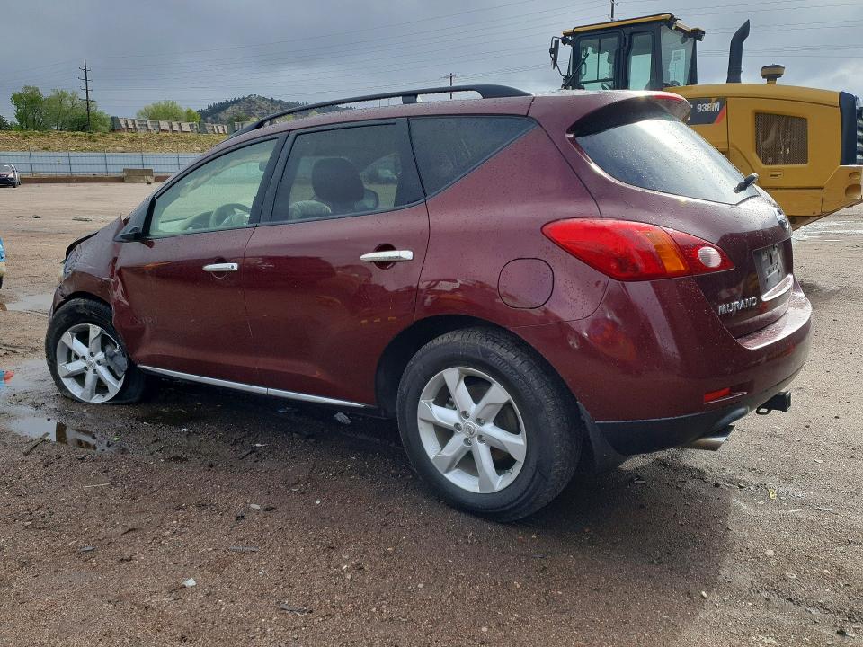 2009 Nissan Murano VIN JN8AZ18W79W133748 COPART salvage auction — FRONT END, CO - SALVAGE TITLE, sold $275 on 2026-07-29 (photo 2)