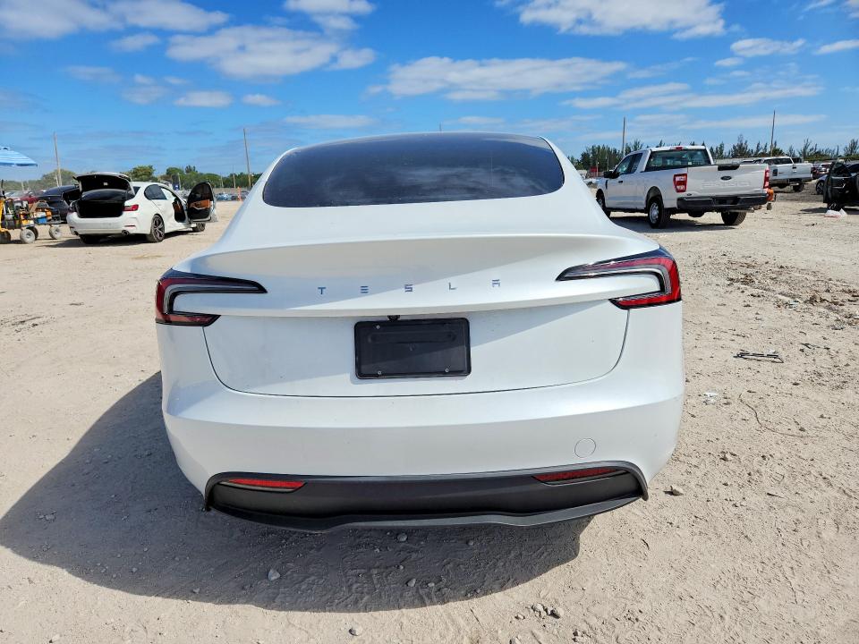2025 Tesla Model 3 VIN 5YJ3E1EA8SF039977 COPART salvage auction — FRONT END, Fl - Certificate Of Destruction, sold $15,000 on 2026-07-02 (photo 6)