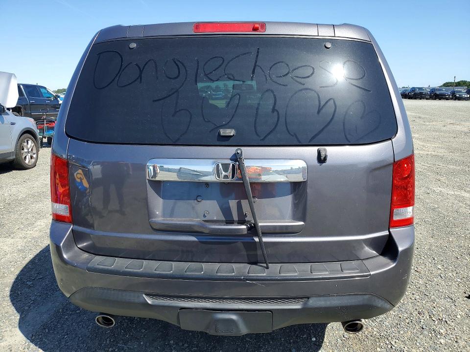 2014 Honda Pilot VIN 5FNYF3H71EB008914 COPART salvage auction — FRONT END, Ca - Salvage Certificate, sold $2,100 on 2026-07-02 (photo 6)