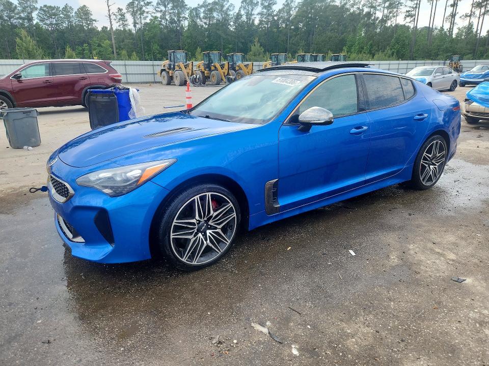 2018 Kia Stinger VIN KNAE55LC9J6028708 COPART salvage auction — REAR END, Sc - Cert Of Title-Salvage, sold $6,800 on 2026-07-13 (photo 1)