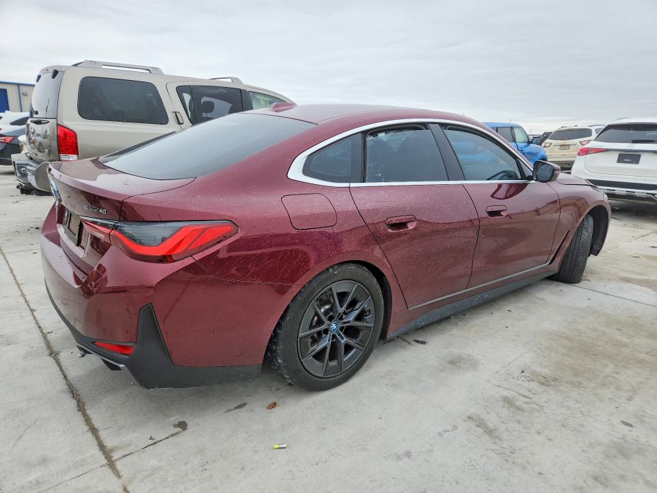 2024 BMW I4 VIN WBY73AW08RFS33572 COPART salvage auction — FRONT END, Tx - Salvage Vehicle Title, sold $13,500 on 2026-07-28 (photo 3)