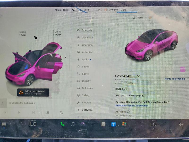 2022 Tesla Model y VIN 7SAYGDEE1NF363462 COPART salvage auction — FRONT END, Salvage Title, sold $125 on 2026-07-21 (photo 9)