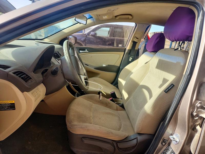 2012 Hyundai Accent VIN KMHCT4AE6CU250437 COPART salvage auction — FRONT END, Tx - Salvage Vehicle Title, sold $625 on 2026-07-10 (photo 7)
