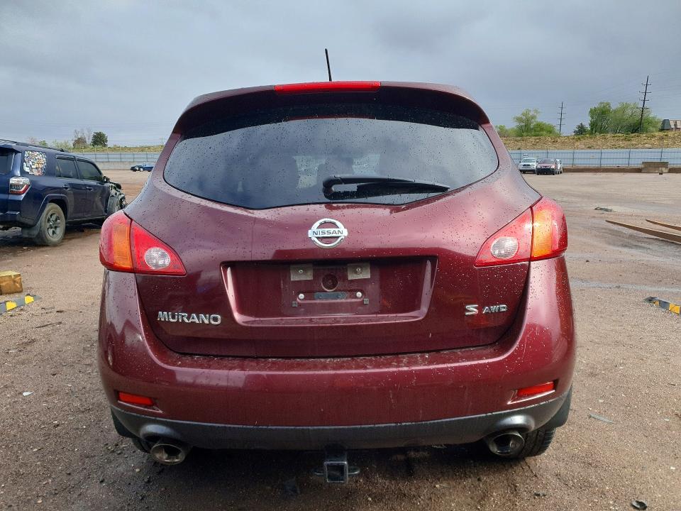 2009 Nissan Murano VIN JN8AZ18W79W133748 COPART salvage auction — FRONT END, CO - SALVAGE TITLE, sold $275 on 2026-07-29 (photo 6)