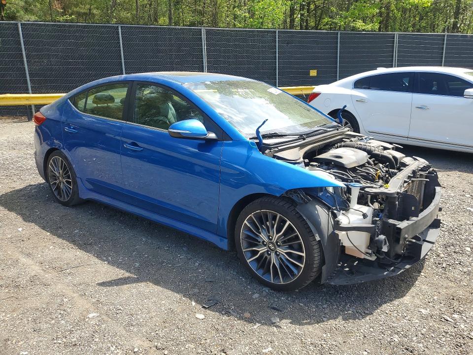 2018 Hyundai Elantra VIN KMHD04LB1JU484384 COPART salvage auction — FRONT END, Md - Cert Of Salvage > 75% Damage, sold $1,450 on 2026-07-17 (photo 4)