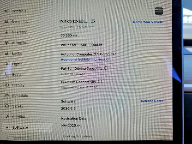 2017 Tesla Model 3 VIN 5YJ3E1EA6HF000846 COPART salvage auction — FRONT END, Ca - Salvage Certificate, sold $4,550 on 2026-07-28 (photo 9)