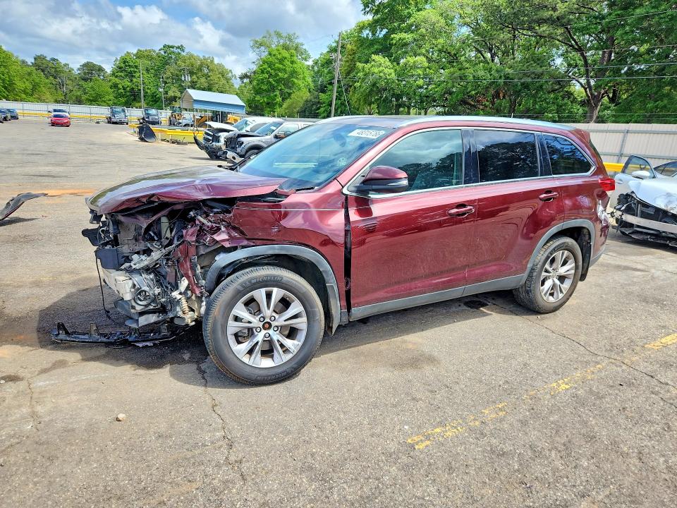 2019 Toyota Highlander VIN 5TDKZRFH5KS352071 COPART salvage auction — FRONT END, Al - Cert Of Title-Salvage Title, sold $4,300 on 2026-07-06 (photo 1)