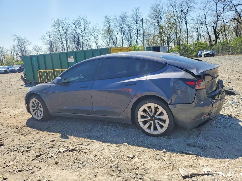 2022 Tesla Model 3 VIN 5YJ3E1EA6NF372117 COPART salvage auction — REAR END, Id - Salvage Certificate Of Title, sold $6,900 on 2026-07-16 (photo 2)