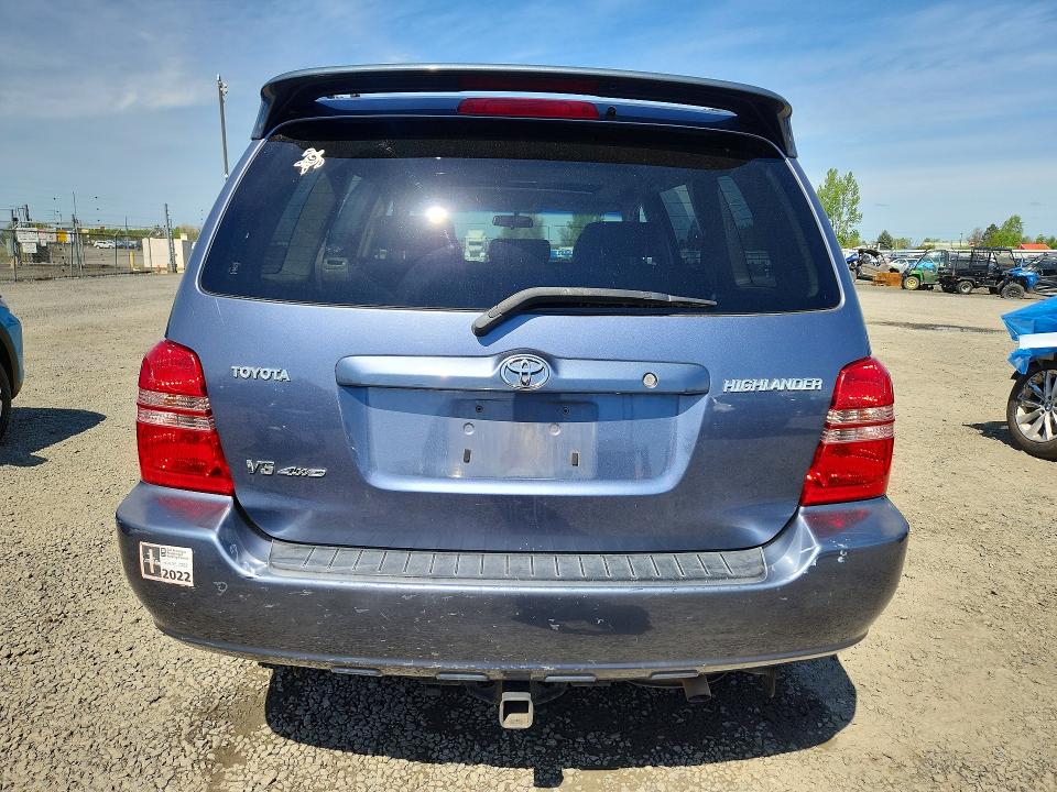 2003 Toyota Highlander VIN JTEHF21A330153122 COPART salvage auction — SIDE, CA - SALVAGE CERTIFICATE, sold $625 on 2026-07-07 (photo 6)
