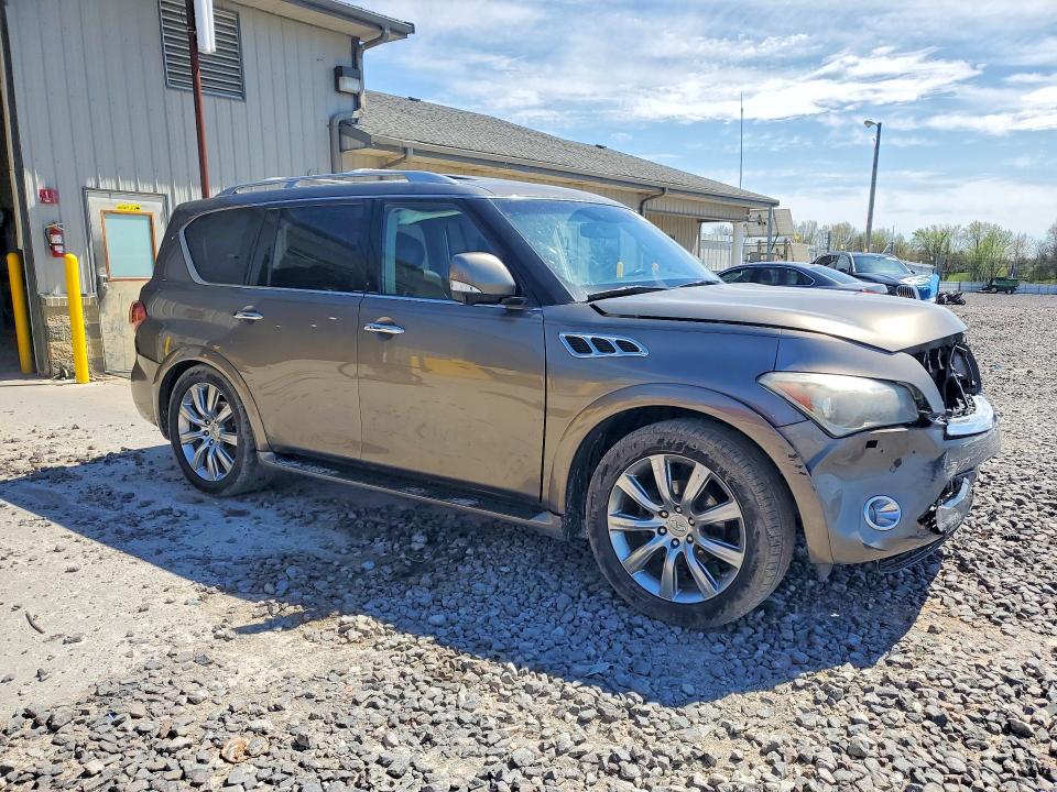 2013 Infiniti Qx56 VIN JN8AZ2NEXD9042496 COPART salvage auction — FRONT END, Mo - Salvage Certificate Of Title, sold $1,300 on 2026-07-28 (photo 4)