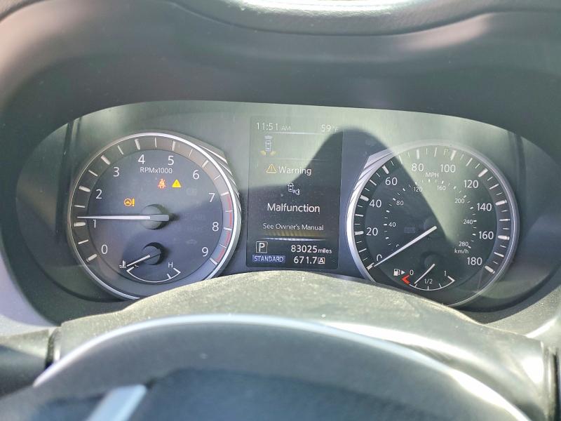 2019 Infiniti Q50 VIN JN1EV7AR1KM553333 COPART salvage auction — UNDERCARRIAGE, Ca - Salvage Certificate, sold $5,300 on 2026-07-07 (photo 9)