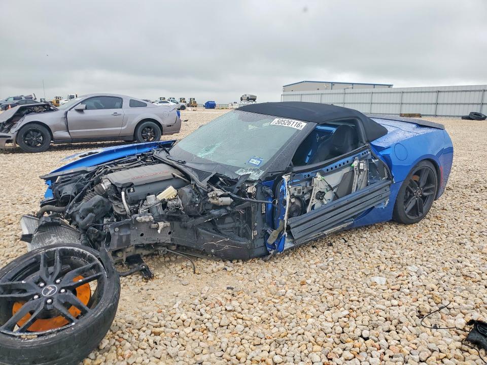 2014 Chevrolet Corvette VIN 1G1YK3D70E5122558 COPART salvage auction — FRONT END, TX - SALVAGE VEHICLE TITLE, sold $7,300 on 2026-07-02 (photo 1)