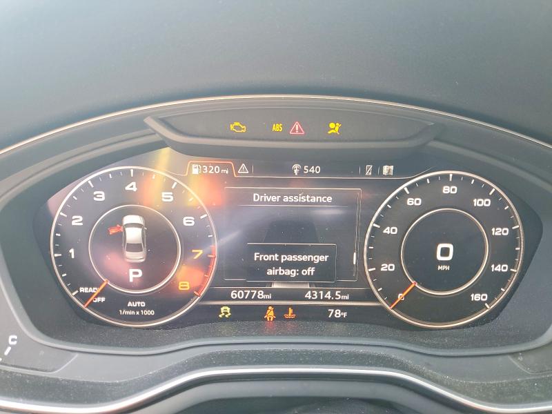 2019 Audi A4 VIN WAUENAF4XKN005362 COPART salvage auction — FRONT END, Ny - Mv907A-Parts Only, sold $3,150 on 2026-08-24 (photo 9)
