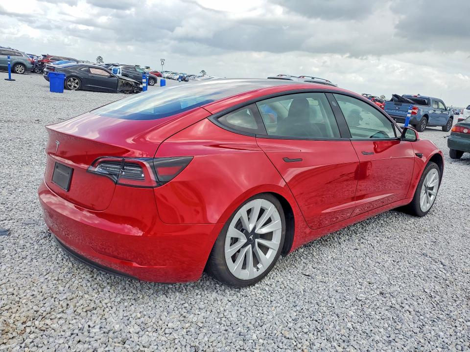 2022 Tesla Model 3 VIN 5YJ3E1EA5NF187749 COPART salvage auction — REAR END, Tx - Salvage Vehicle Title, sold $5,700 on 2026-07-13 (photo 3)
