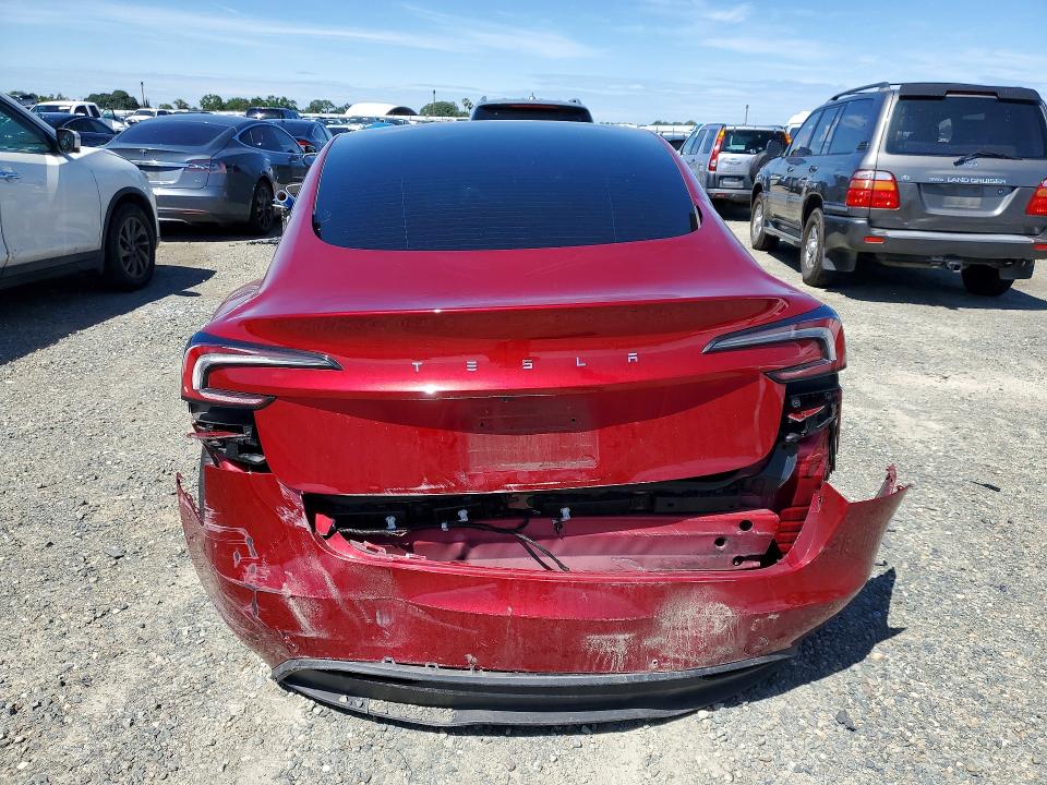 2024 Tesla Model 3 VIN 5YJ3E1EA0RF730060 COPART salvage auction — REAR END, Sc - Salvage Title, sold $8,400 on 2026-07-16 (photo 6)