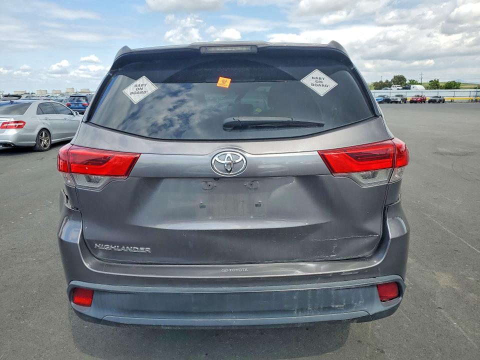 2018 Toyota Highlander VIN 5TDZARFHXJS036430 COPART salvage auction — FRONT END, Ca - Salvage Certificate, sold $6,100 on 2026-07-08 (photo 6)