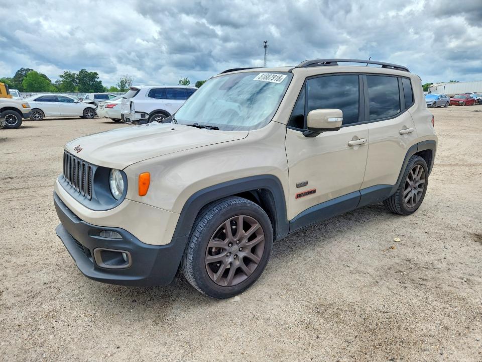 2016 Jeep Renegade VIN ZACCJABT0GPD21886 COPART salvage auction — REAR END, FL - CERT OF TITLE SLVG REBUILDABLE, sold $1,750 on 2026-07-02 (photo 1)