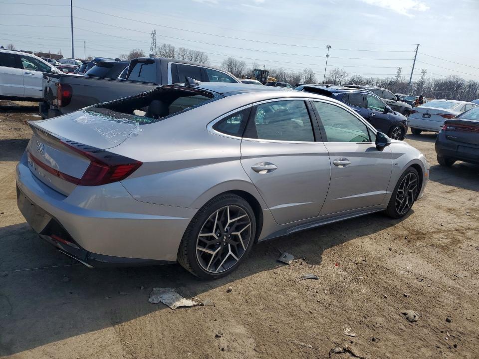 2023 Hyundai Sonata VIN KMHL14JC3PA329124 COPART salvage auction — REAR END, Mi - Certificate Of Title, sold $7,100 on 2026-07-17 (photo 3)