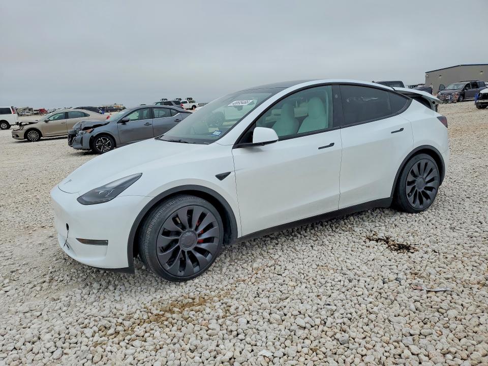 2024 Tesla Model y VIN 7SAYGDEF1RA275099 COPART salvage auction — REAR END, Tx - Salvage Vehicle Title, sold $12,400 on 2026-07-16 (photo 1)