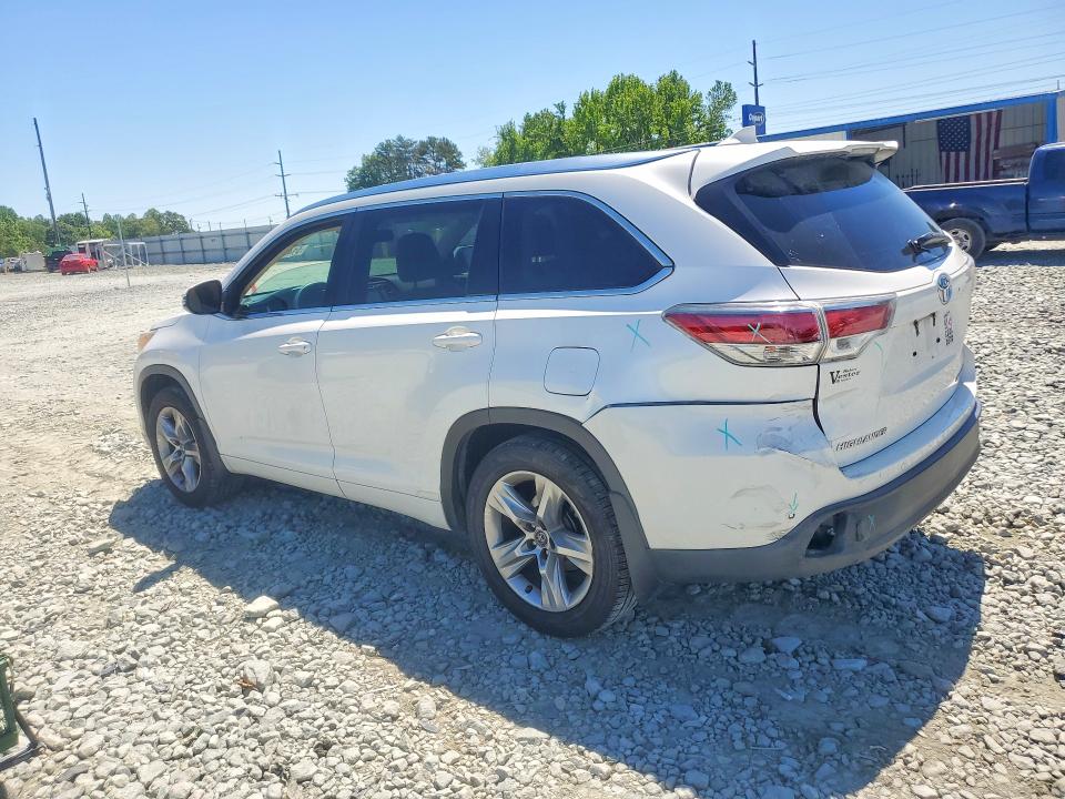 2016 Toyota Highlander VIN 5TDDKRFH4GS262897 COPART salvage auction — REAR END, Nc - Salvage Certificate Of Title, sold $10,200 on 2026-07-15 (photo 2)