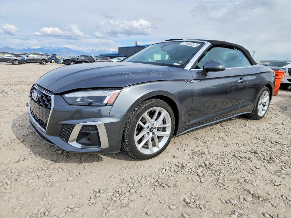 2023 Audi A5 VIN WAU4AGF53PN008789 COPART salvage auction — FRONT END, Ut - Salvage Certificate, sold $8,800 on 2026-07-21 (photo 1)