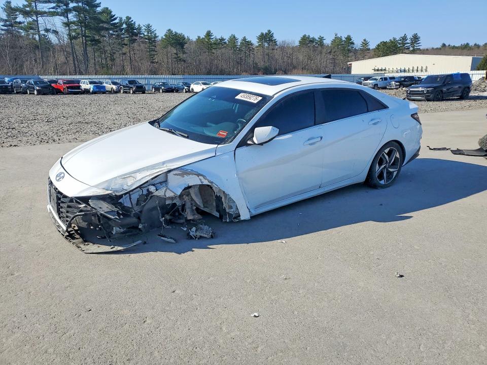 2021 Hyundai Elantra VIN KMHLN4AJXMU007576 COPART salvage auction — FRONT END, Me - Cert Of Title-Salvage Collisio, sold $3,700 on 2026-07-06 (photo 1)