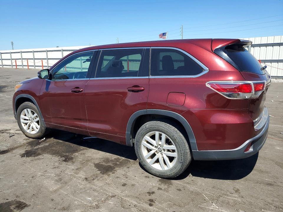 2016 Toyota Highlander VIN 5TDZARFH0GS018706 COPART salvage auction — MINOR DENT/SCRATCHES, Mt - Dealer Only Clean Title (P), sold $10,400 on 2026-07-28 (photo 2)