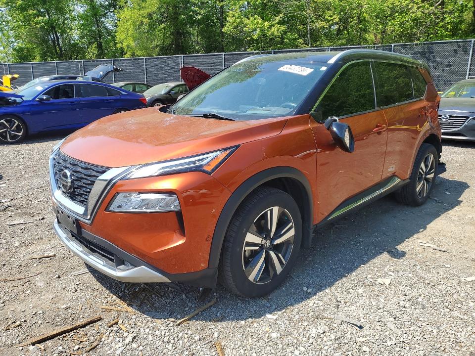 2021 Nissan Rogue VIN JN8AT3DD9MW321133 COPART salvage auction — REAR END, Md - Cert Of Salvage > 75% Damage, sold $5,200 on 2026-07-31 (photo 1)