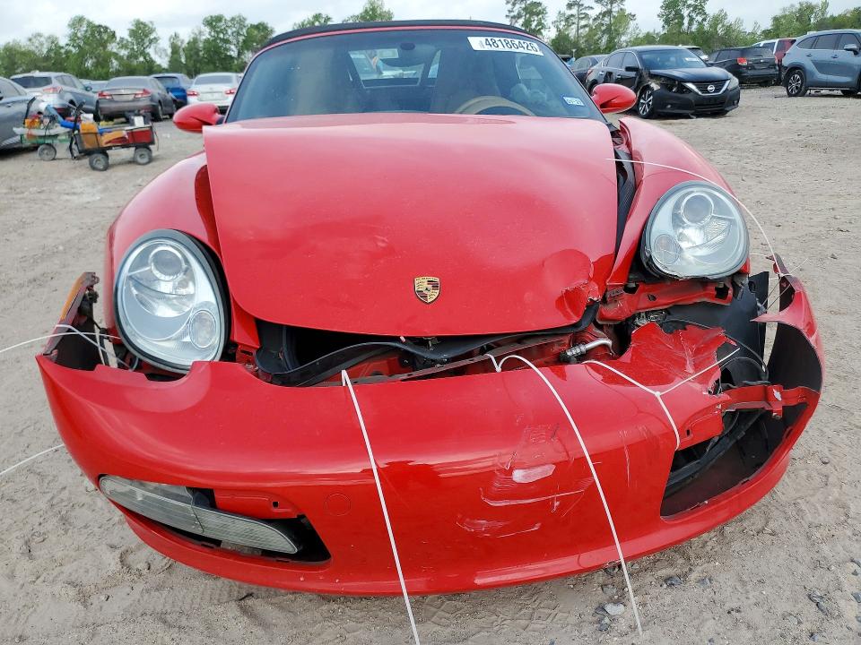 2007 Porsche Boxster VIN WP0CA29827U712334 COPART salvage auction — FRONT END, TX - SALVAGE VEHICLE TITLE, sold $2,150 on 2026-07-14 (photo 5)