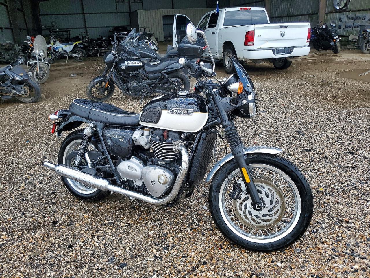 2024 Triumph Motorcycle BONNEVILLE VIN SMTD40HL5RTBN0450 COPART salvage auction — Side, TX - SALVAGE VEHICLE TITLE, sold $2,900 on 2026-07-09 (photo 1)