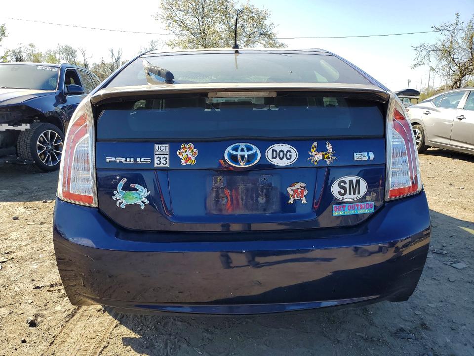 2013 Toyota Prius VIN JTDKN3DU9D1713505 COPART salvage auction — REAR END, Md - Cert Of Salvage > 75% Damage, sold $1,900 on 2026-07-14 (photo 6)