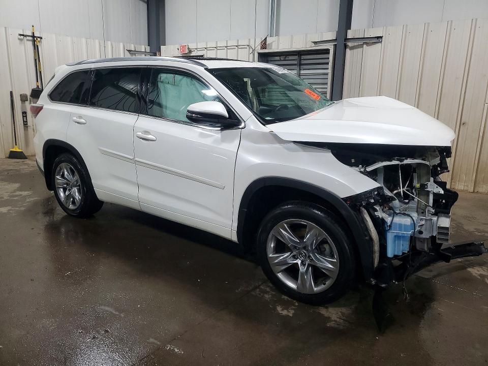 2016 Toyota Highlander VIN 5TDDKRFH0GS261827 COPART salvage auction — FRONT END, Mn - Cert Of Title-Salvage, sold $2,300 on 2026-07-07 (photo 4)