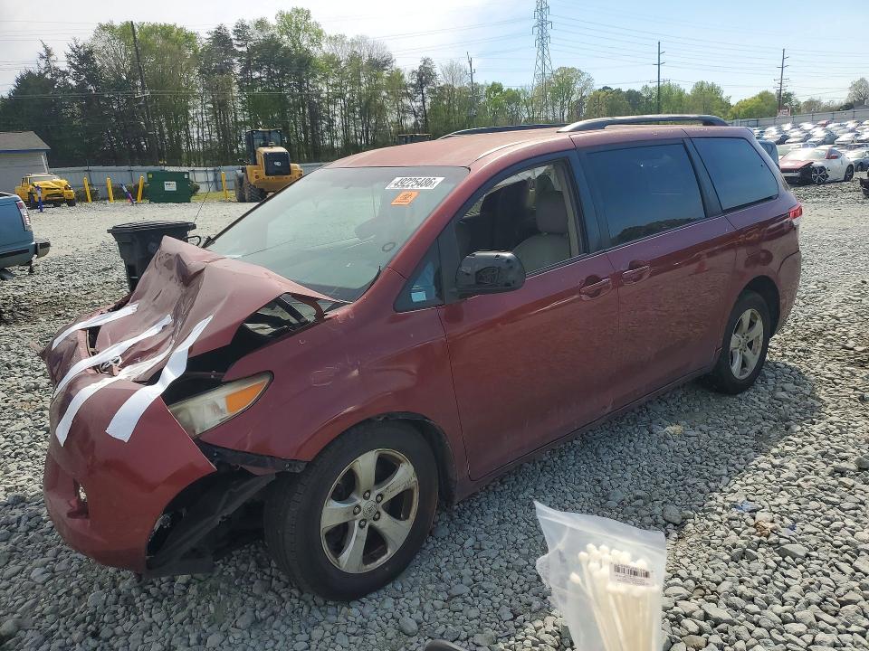 2011 Toyota Sienna VIN 5TDKK3DC9BS075482 COPART salvage auction — FRONT END, Nc - Salvage Certificate Of Title, sold $150 on 2026-07-29 (photo 1)