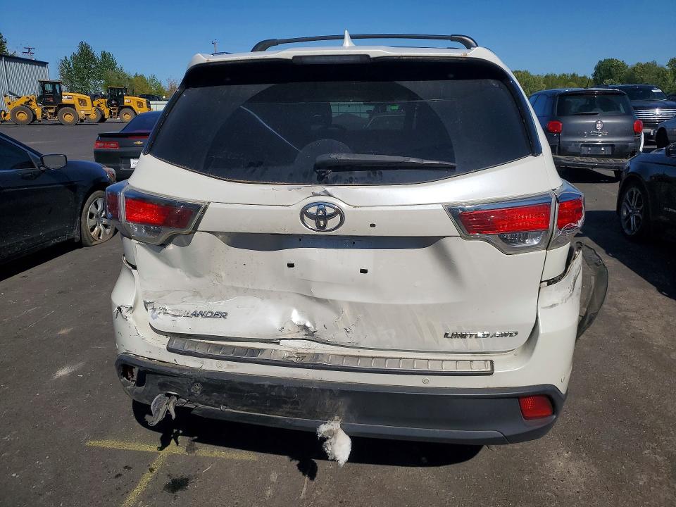 2015 Toyota Highlander VIN 5TDDKRFH1FS189695 COPART salvage auction — REAR END, Or - Salvage Title Certificate, sold $350 on 2026-07-29 (photo 6)