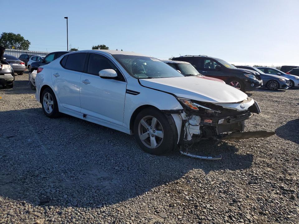2015 Kia Optima VIN KNAGM4A78F5596148 COPART salvage auction — FRONT END, Ca - Salvage Certificate, sold $350 on 2026-07-09 (photo 4)