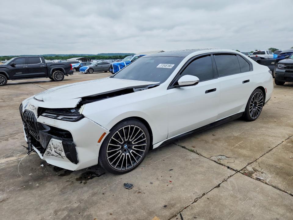 2025 BMW I7 VIN WBY43EJ06SCU33780 COPART salvage auction — FRONT END, TX - CERTIFICATE OF TITLE, sold $31,250 on 2026-07-23 (photo 1)