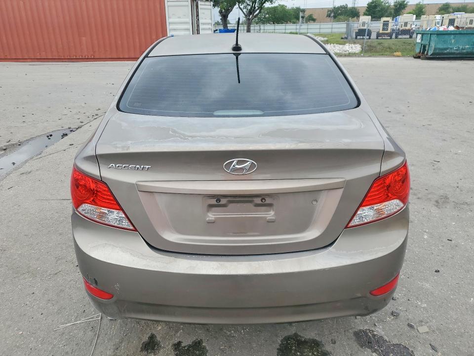 2012 Hyundai Accent VIN KMHCU4AE6CU196473 COPART salvage auction — FRONT END, Fl - Cert Of Title Slvg Rebuildable, sold $525 on 2026-07-14 (photo 6)