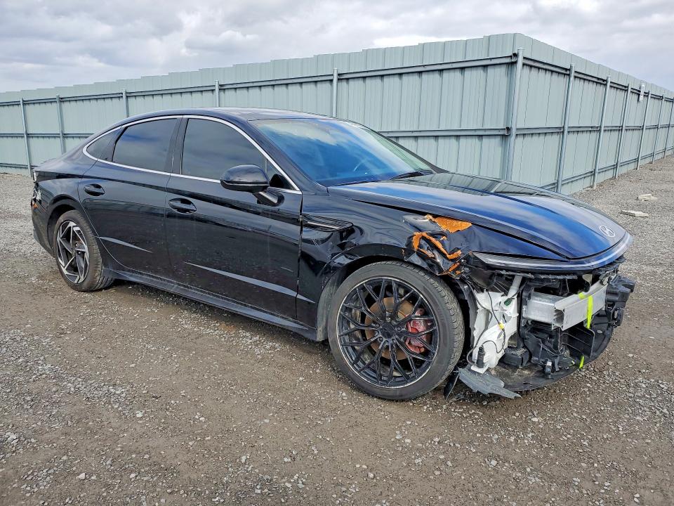 2025 Hyundai Sonata VIN KMHL44JA4SA444409 COPART salvage auction — FRONT END, On - Permit Salvage, sold $13,100 on 2026-07-02 (photo 4)