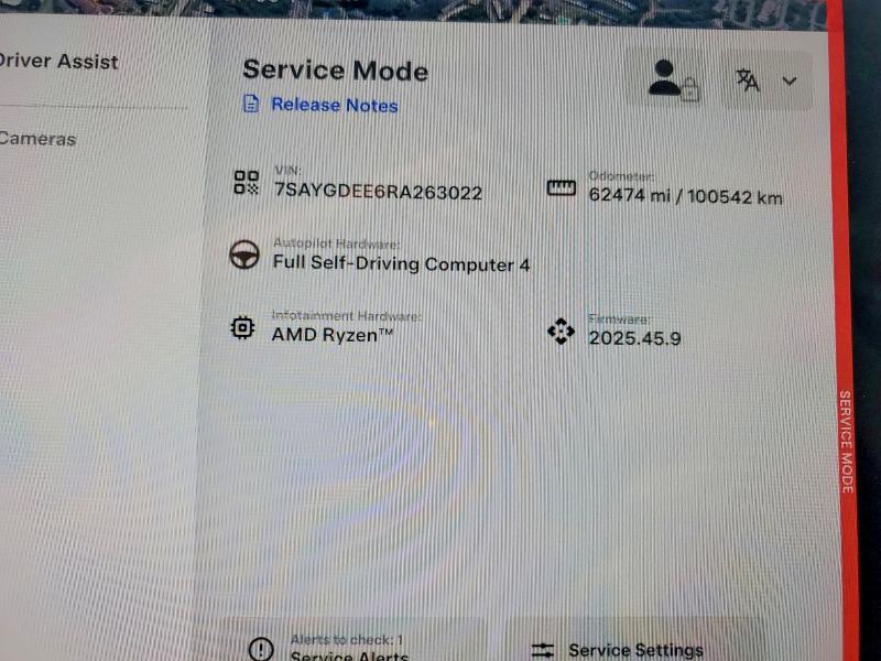 2024 Tesla Model y VIN 7SAYGDEE6RA263022 COPART salvage auction — REAR END, Ga - Cert Of Title-Salvage, sold $450 on 2026-07-31 (photo 9)
